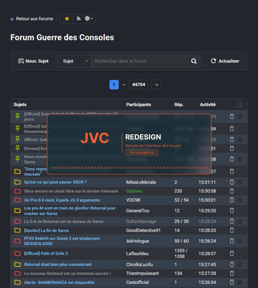 JV Redesign - Refonte de l'interface du forum. logo